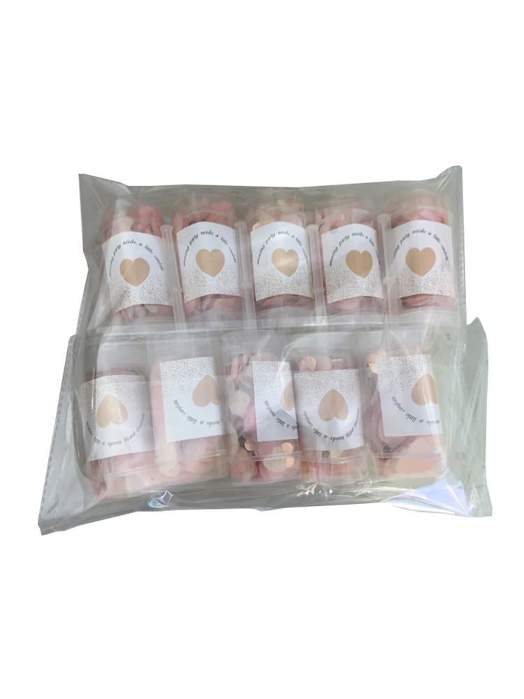 

10pcs Heart Push Confetti Poppers Heart-shaped Paper Push Tube DIY Baby Shower Birthday Wedding Party Decoration