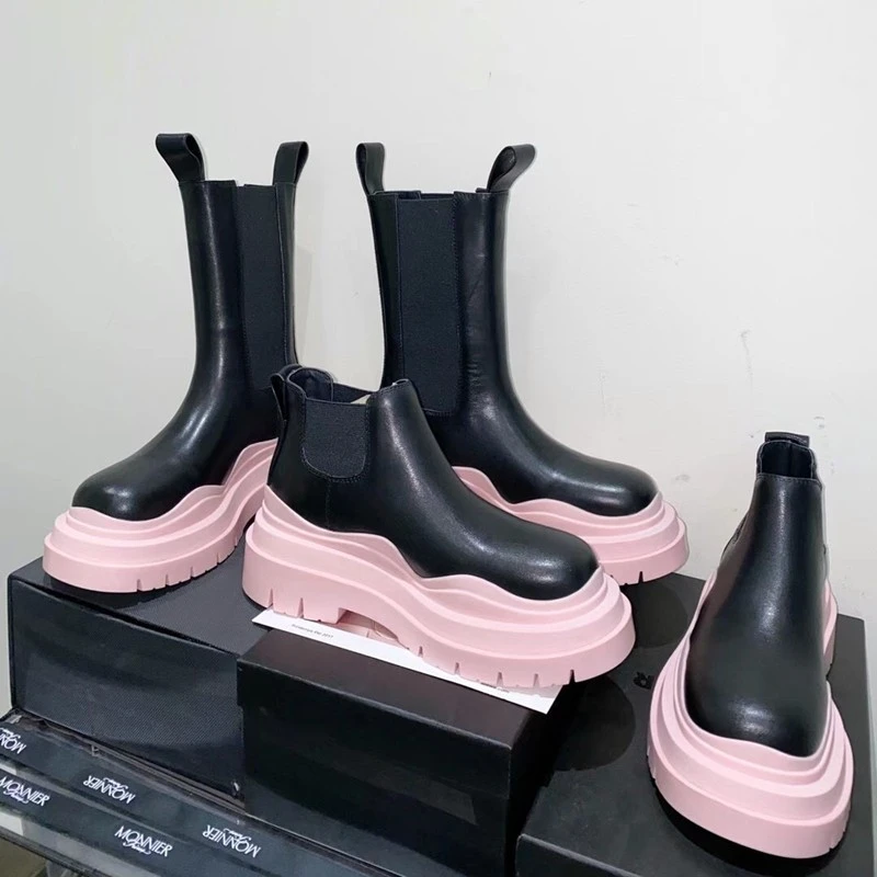 

BLWBYL 2021 New Hot Style Calf High Boots Platform Women Slim Thick Sole Over The Knee Boots Gril Shoes Black Winter Long Boots