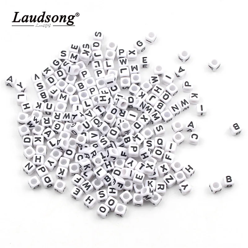 100 шт. акриловые бусины алфавита 6 х6 мм | Украшения и аксессуары