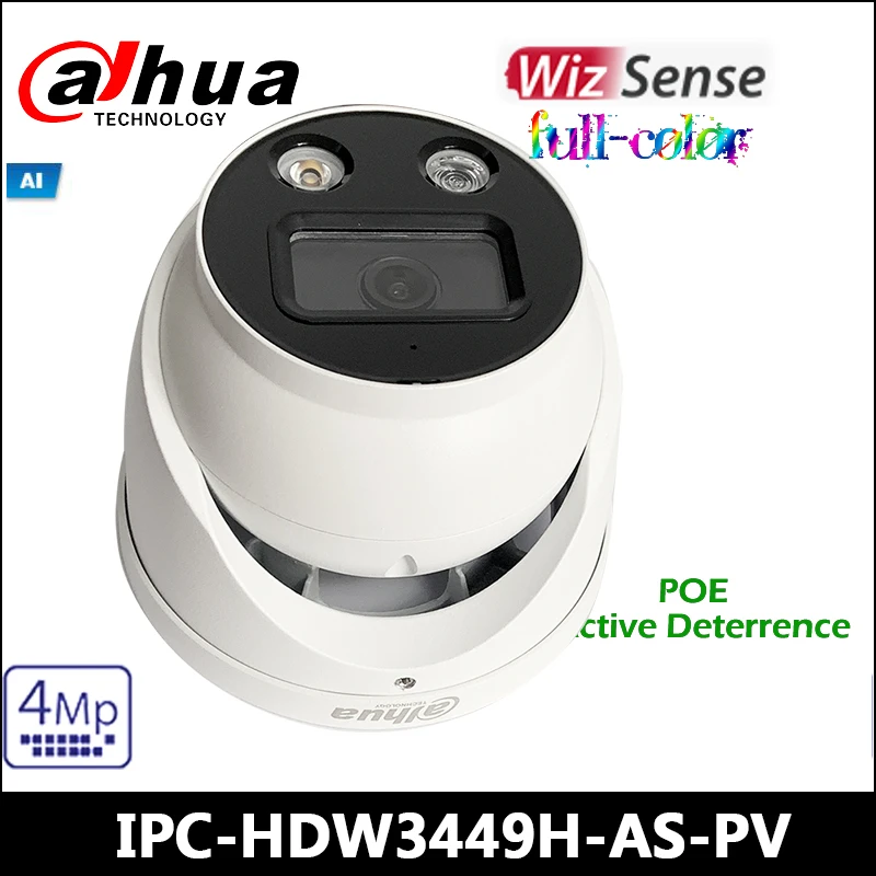 

Dahua IP Camera IPC-HDW3449H-AS-PV 4MP Full-color Active Deterrence Fixed-focal Eyeball WizSense Network Camera SMD Plus POE