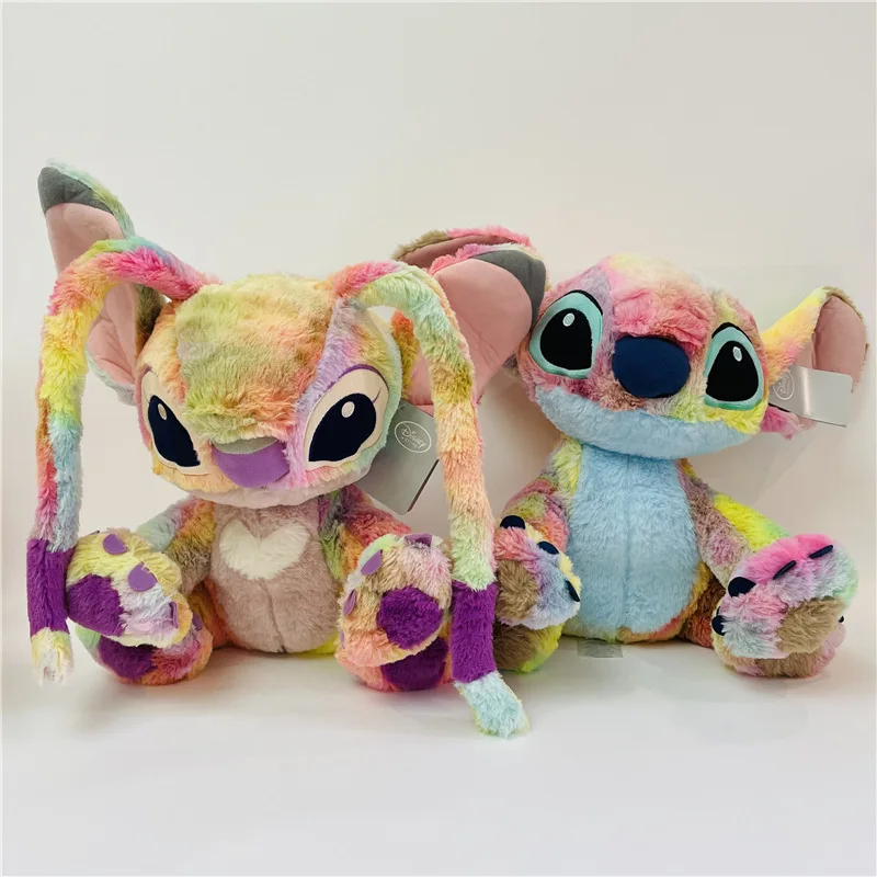 

Disney Anime Lilo & Stitch Color Smudge Plush Little Monster Stitch And His Girlfriend Angel Couple Doll Plush Toy For Children