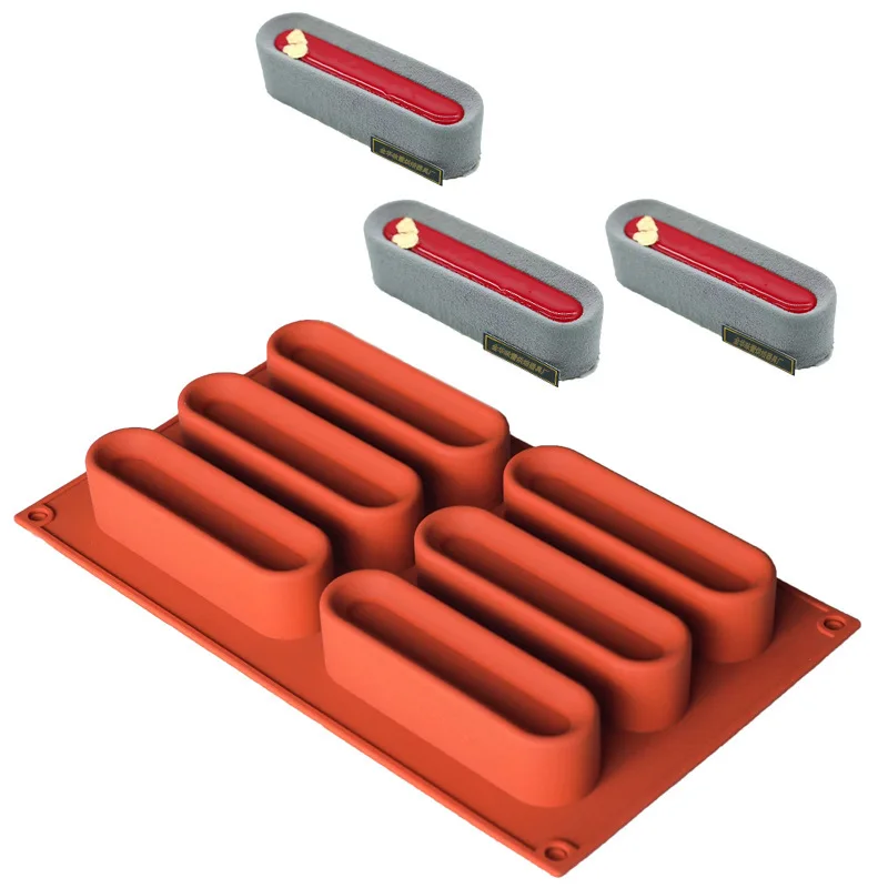 

Long Strip Silicone Mold Mousse Cake Molds 6 Holes Chocolate Soap Mould Biscuit Cookie Baking Pan Kitchen Bakeware Accessories
