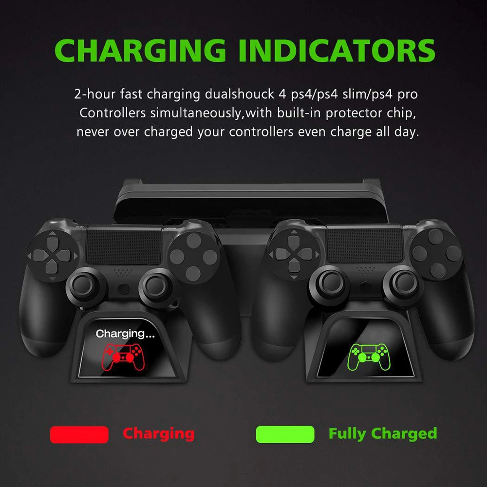 Аксессуары для игр PS4/ PS4 Pro/ Slim зарядное устройство с двойным контроллером