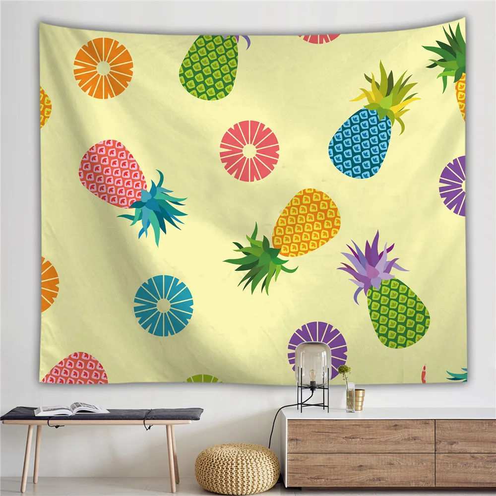 Гобелен с ананасовым принтом домашний декор мандаловый гобелен пляжный чехол