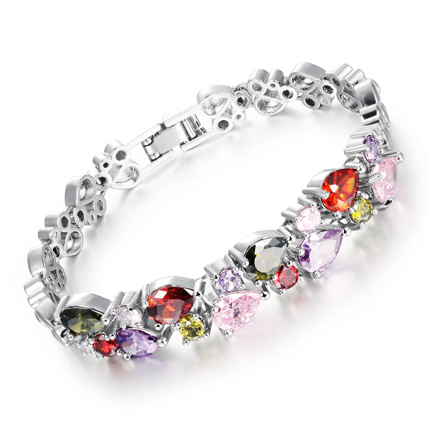 

TB-214 Mona Lisa rhodium-plated zircon bracelet women super flash multi-layer women's birthday gift jewelry