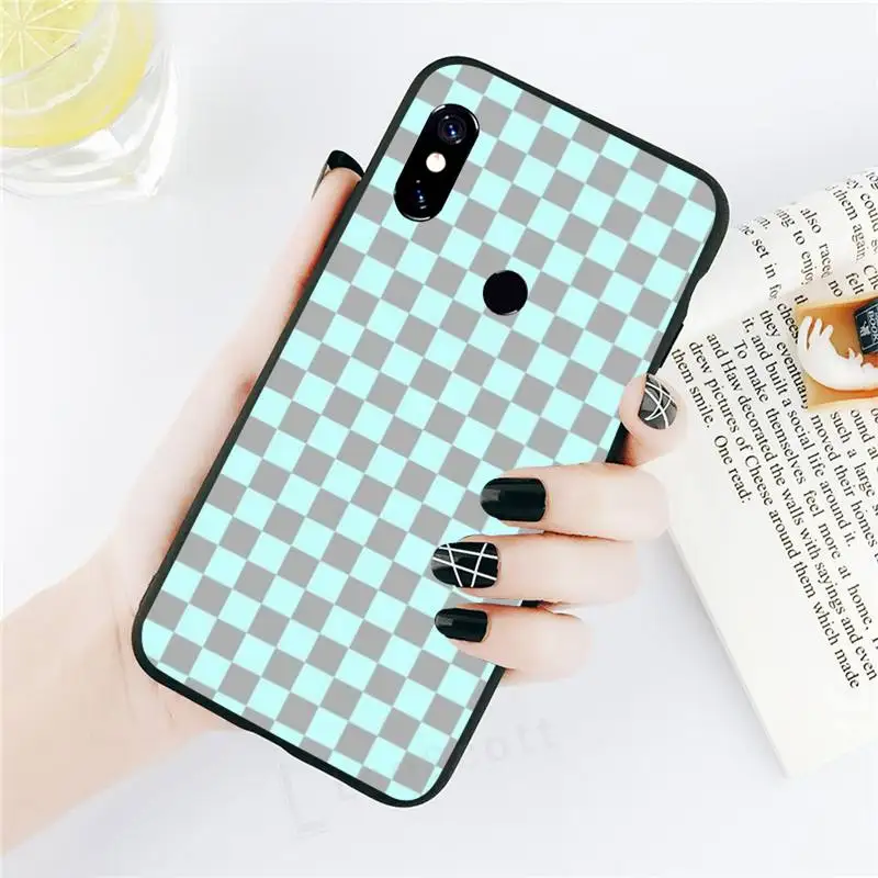 

Checkered geometry pattern Phone Case For Xiaomi Redmi note 7 8 9 t k30 max3 9 s 10 pro lite