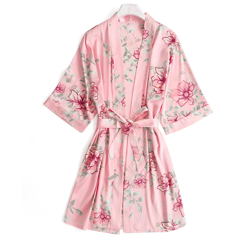 

Japanese Style Kimono for Women Robes Print Floral Lace Print Asian Vintage Clothing Yukata Home Sleepwear Nightobes