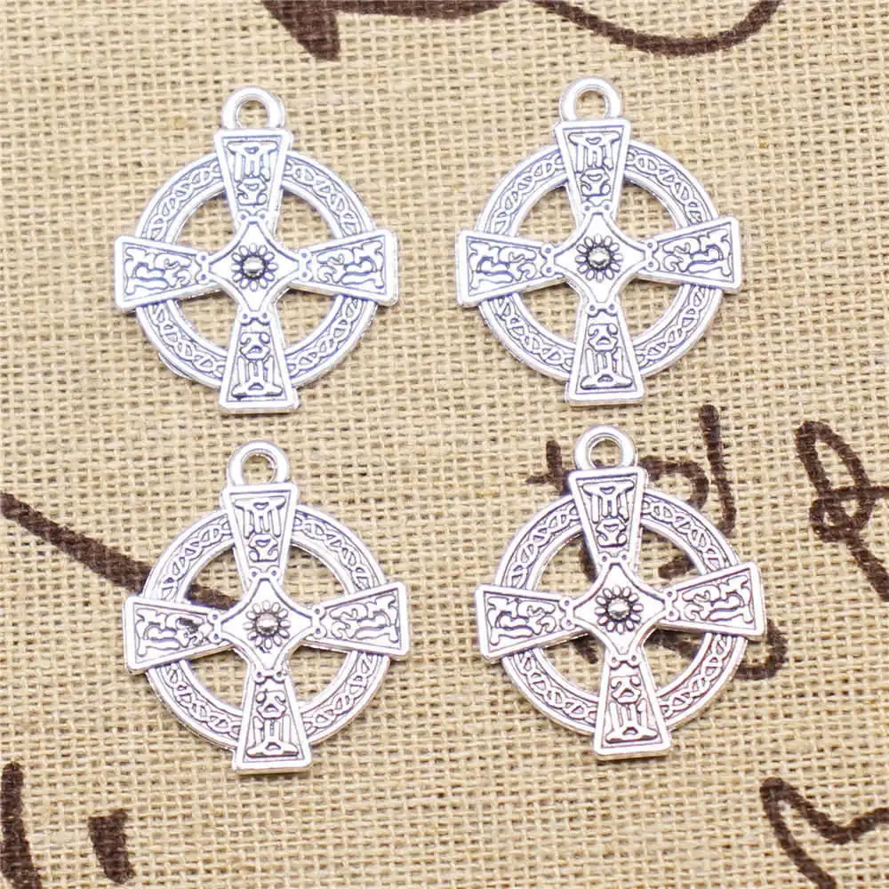 

Cross Charms Supplies For Jewelry Making Kit Antique Silver Color 10pcs 23x20mm