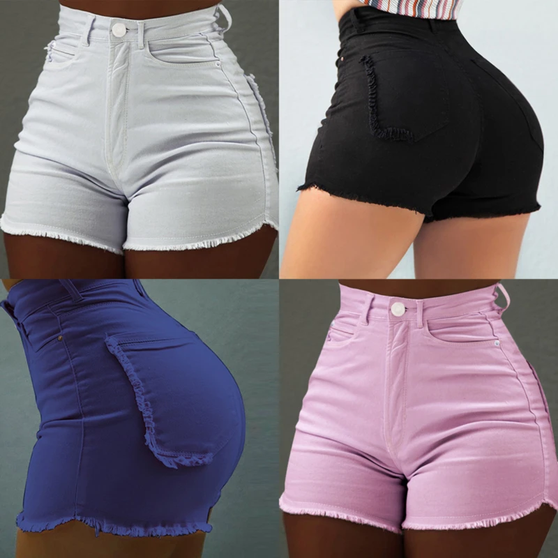

Jeans Shorts Women Summer High Waisted Denim Shorts Jeans Women Short 2021 New Female Push Up Skinny Slim Denim Shorts