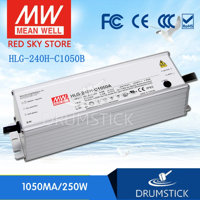 

kindly MEAN WELL 6Pack HLG-240H-C1050B 119 ~ 238V 1050mA meanwell HLG-240H-C 249.9W LED Driver Power Supply B Type