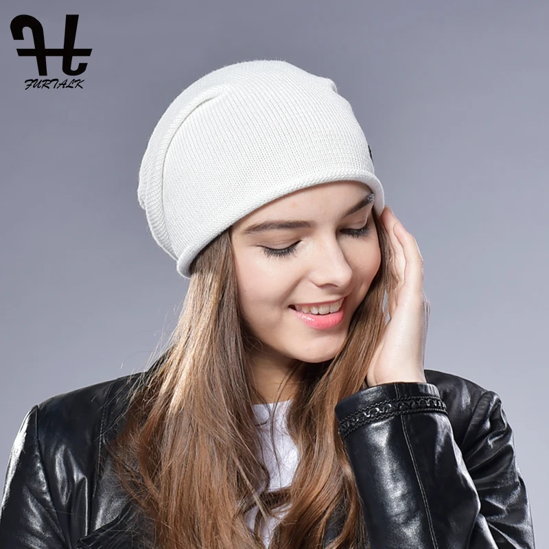 FURTALK Шерсть Девушку Весна Осень Женщины Hat вязание Шапочки Cap для Девочек