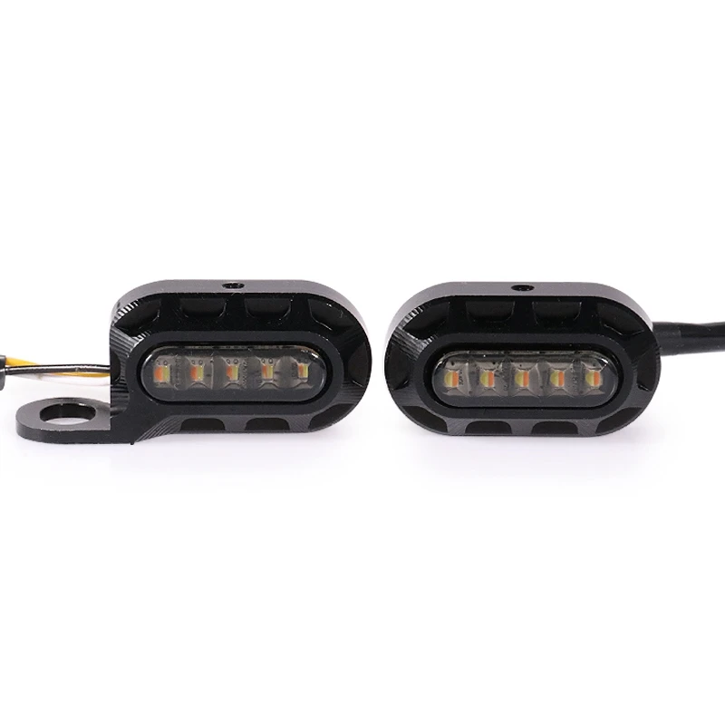 

1 Pair Motorcycle Mini LED Handlebar Turn Light Daytime Running Turn Indicator Signal Blinker Lamp for 883 1200