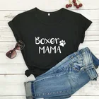 Трусы-боксеры с принтом мама, Новая графическая Женская забавная хлопковая футболка, футболки с принтом Собака, футболки для влюбленных, топы с принтом собака-мама, подарок для мамы-собаки