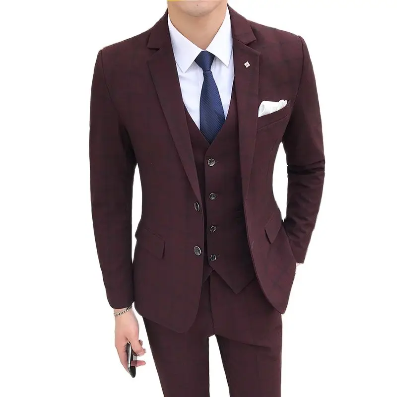 Мужское платье комплект из трех предметов (пиджак + брюки жилет) мужские костюмы