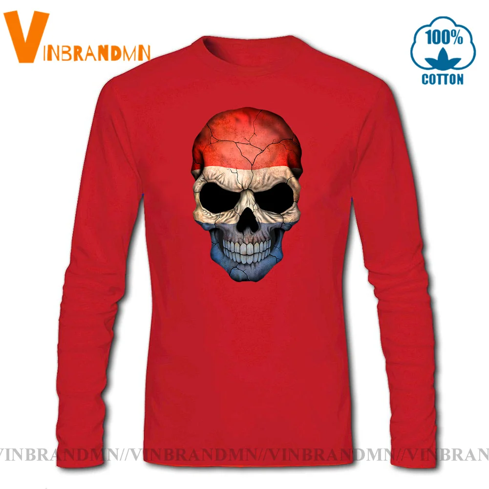 Holland Скелет футболка с короткими рукавами Мультфильм Флаг сахарный череп оттенка