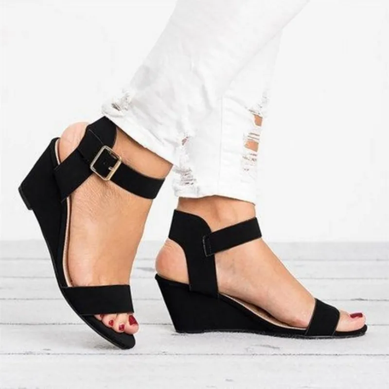 

Women Wedges Sandals Casual Buckle Strap Heel Platform Summer Gladiator Sandals Fashion Open Toe Elevator Roman Shoes Ladies