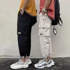Мужские шаровары с лентами, уличные тренировочные брюки в стиле хип-хоп, с надписью, для весны, 2021
