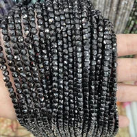 natural stone beads aaa faceted black spinel cube gemstone spacer beads for jewelry making diy bracelet necklace 4 5mm
