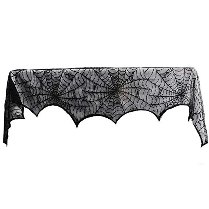 

102x210cm Halloween Spider Bat Pattern Tablecloth Fireplace Cloth Scarf Lamp Cover Cloth Door Curtain Festival Supplies