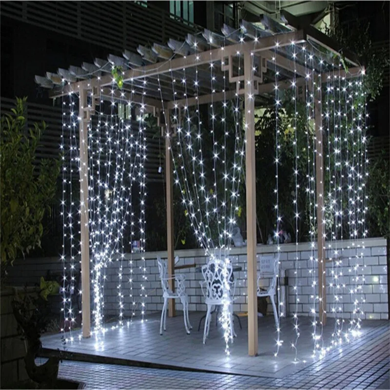 2022 2M x 2.5M 160 LED Outdoor Home Warm White Christmas Decorative xmas String Fairy Curtain Garlands Party Lights For Wedding