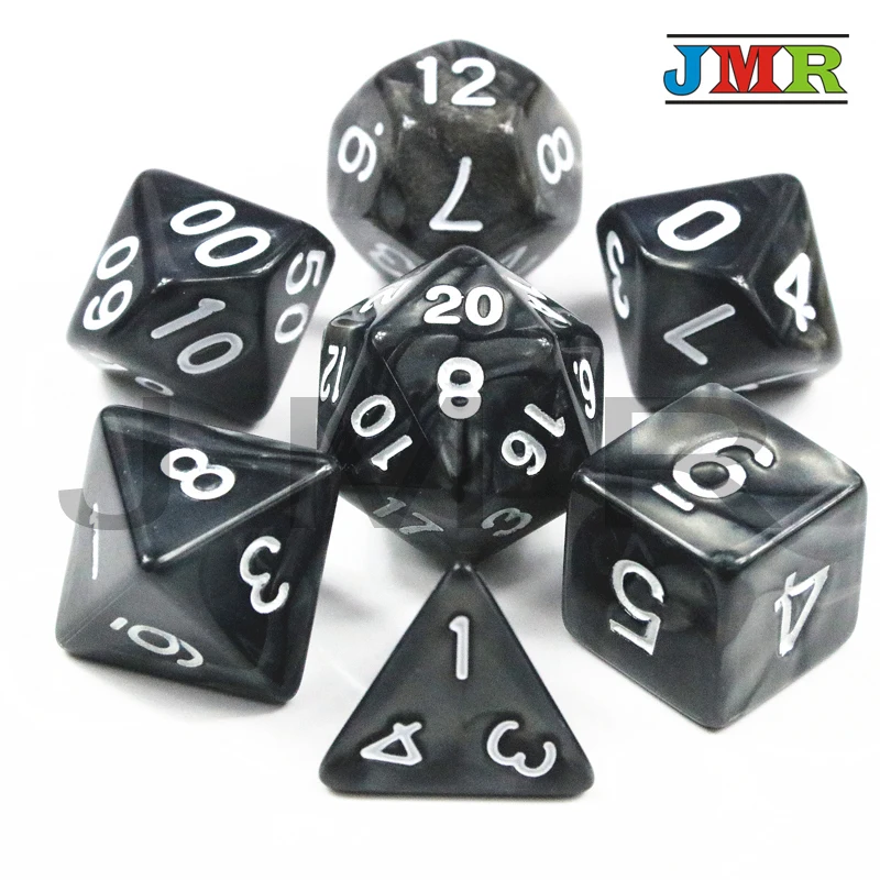 7 шт./компл. высокое качество Мрамор эффект набор Игральный костей D4 d6 d8 d10 % d12 d20