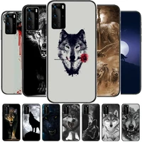 animal prestige wolf phone case for huawei p 40 30 20 10 9 8 lite e pro plus black etui coque painting hoesjes comic fas