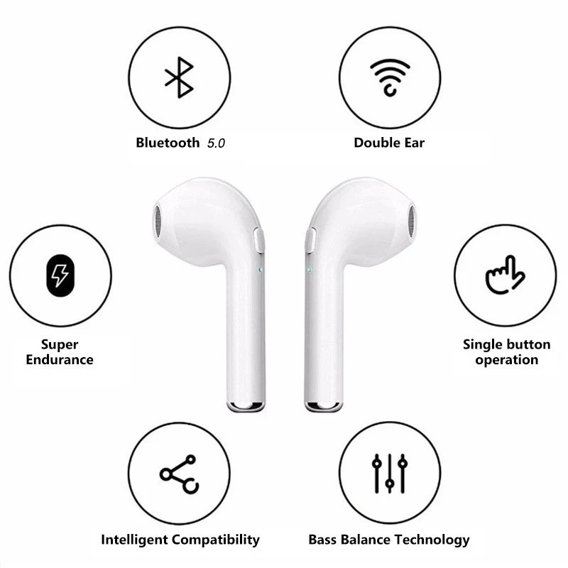For all smartphones Headset Sport Stereo Audio Hand-free In-ear Earphones Wireless Bluetooth Single Earbuds without Charging Box |