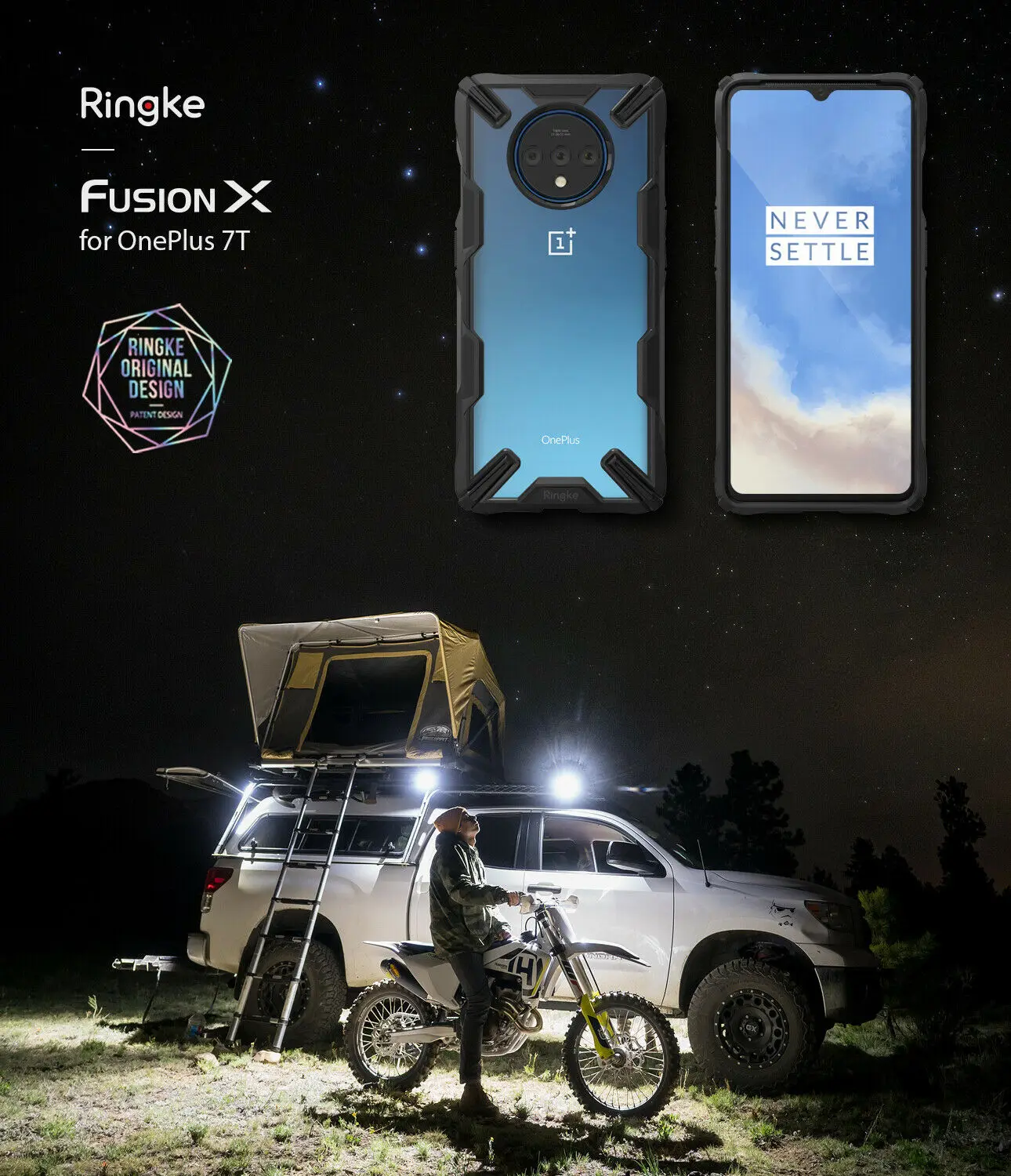 Чехол для телефона Ringke Fusion X Oneplus 7T двухслойная прозрачная задняя крышка из