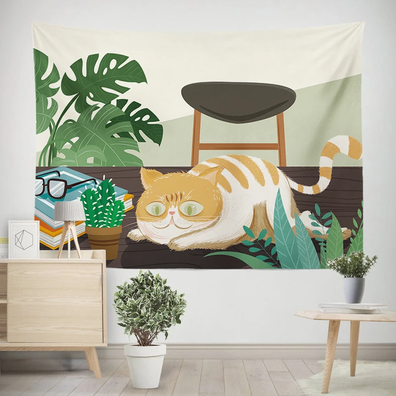 Милый гобелен с героями мультфильмов животных современный скандинавский