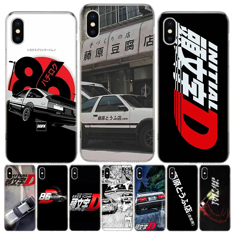 Автомобильный чехол для телефона Amine INITIAL D AE86 Iphone 12 MIni 11Pro MAX XS 8 7 6 6S Plus X 5 5S SE XR