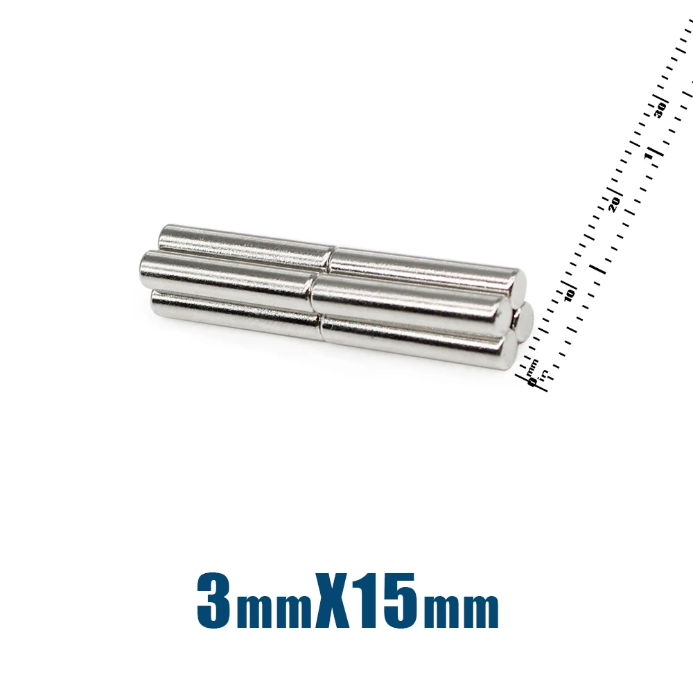 

20/50/100/200/500PCS 3x15 Powerful Strong Magnetic Magnets Disc 3mmx15mm Small Round Permanent Neodymium Magnets 3x15mm 3*15 mm