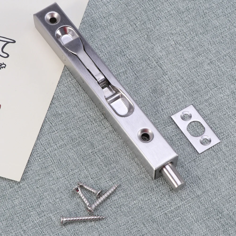 

6 inch Stainless Steel Safety Door Bolts Anti-Theft Lock Buckle Thickened Stainless Steel Fire Door (Silver)