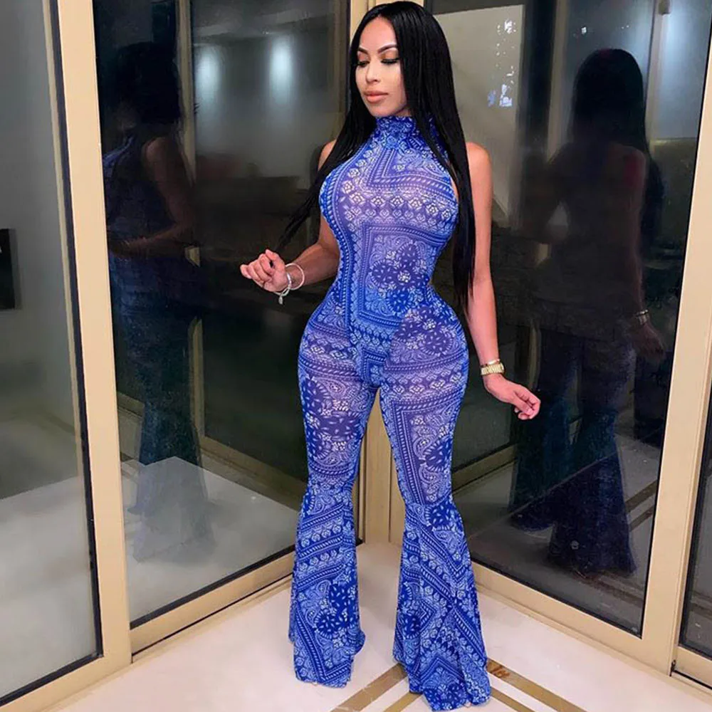 

Женский праздничный комплект из 2 предметов, боди с принтом и расклешенными брюками