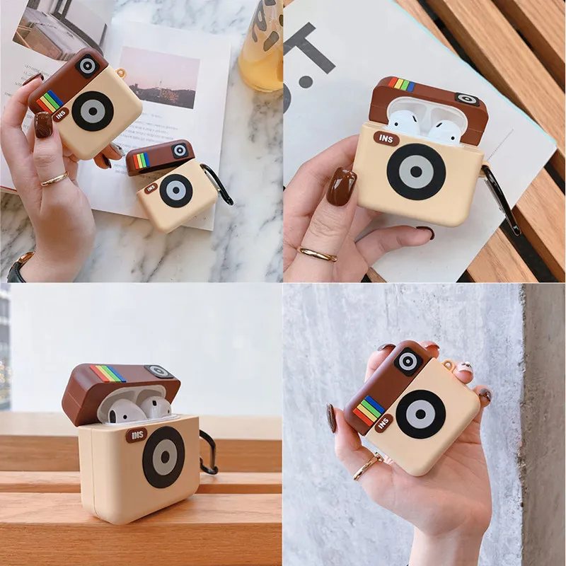 Милый мультяшный Мягкий силиконовый чехол для камеры наушников Apple Airpods 1/2