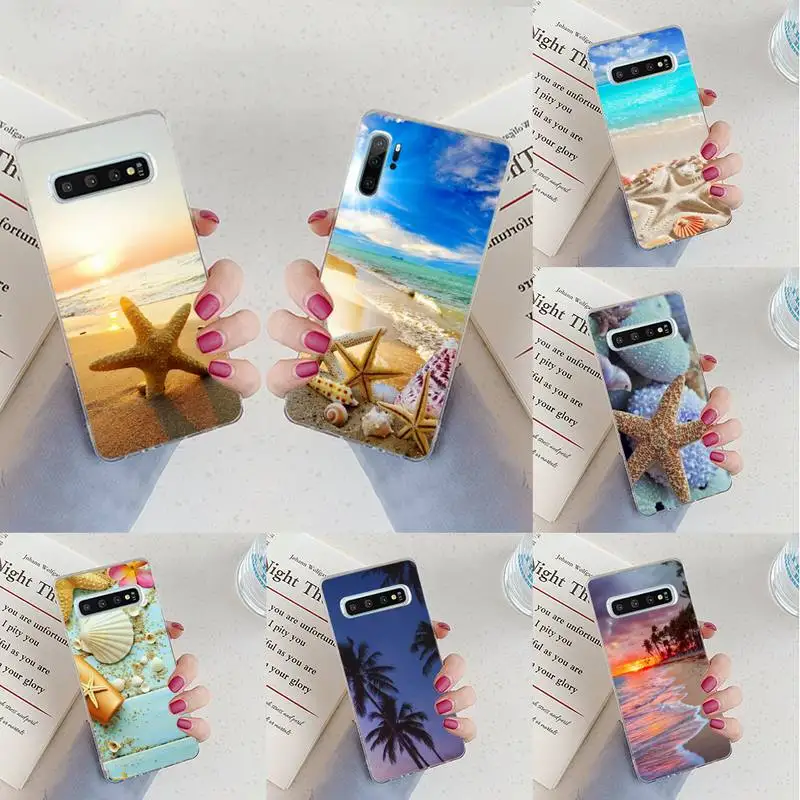 

Summer Ocean Sky Sun Phone Case Transparent for Samsung A71 S9 10 20 HUAWEI p30 40 honor 10i 8x xiaomi note 8 Pro 10t 11