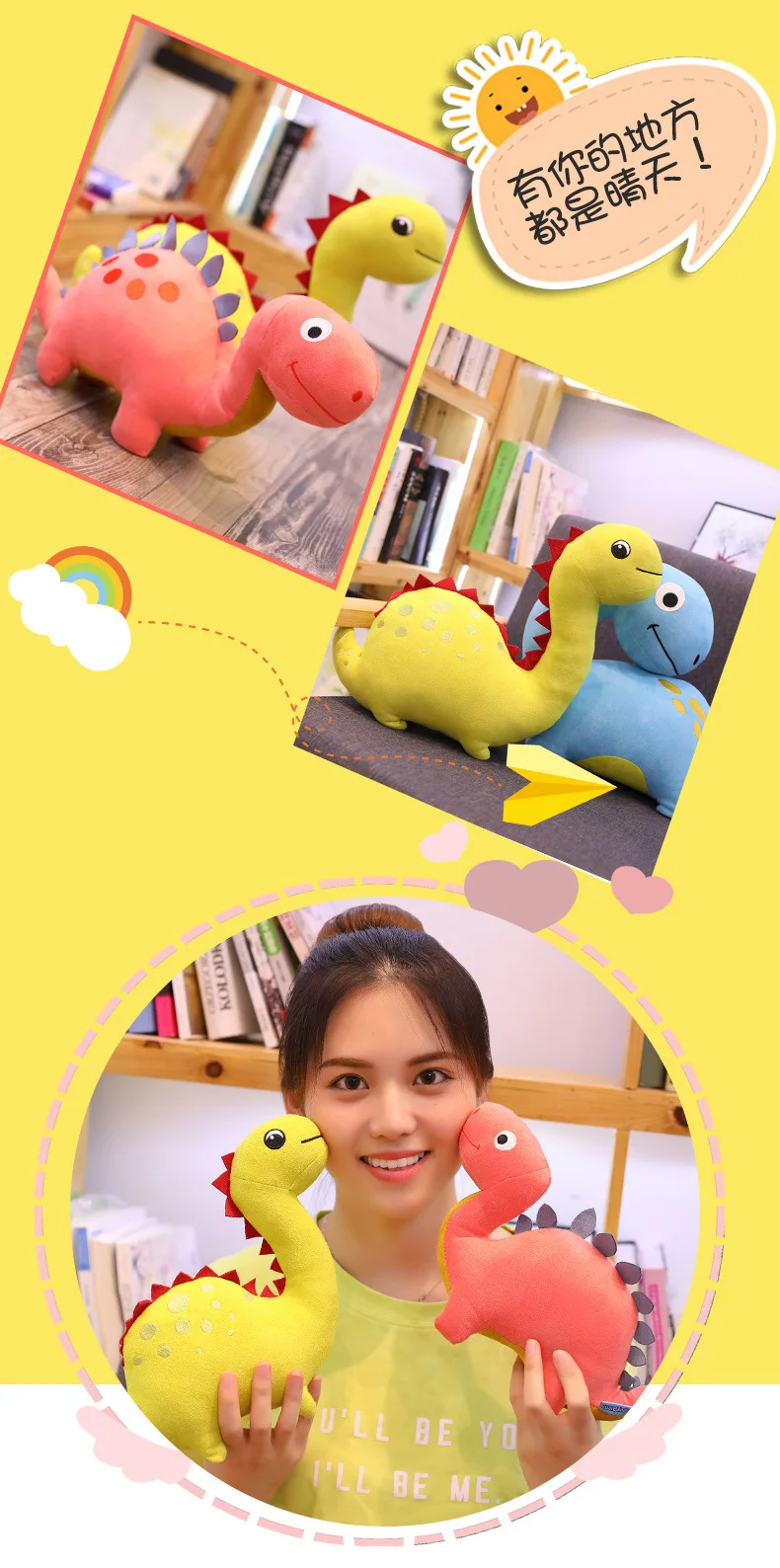 Милый мультяшный динозавр, плюшевые игрушки, мягкие животные, плюшевая подушка динозавра, тираннозавр, куклы для маленьких детей, подарки на день рождения для мальчиков и девочек