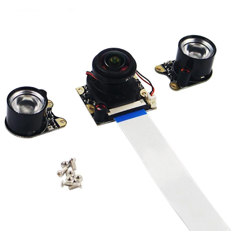 

5MP Camera Video Module 175 Degree Wide Angle + 2 IR Light +16cm FFC cable For Raspberry Pi 4 Model B 3 B+ Night version camera