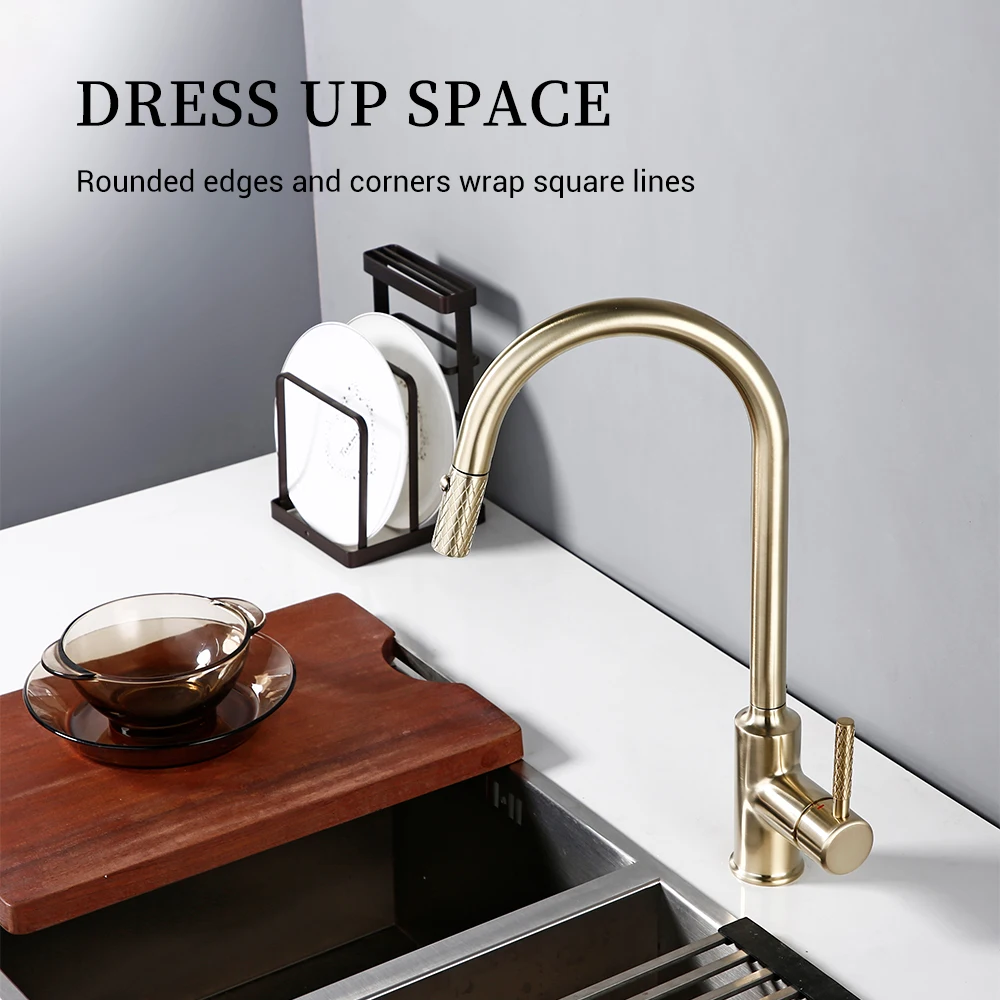 Латунный выдвижной распылитель Bagnolux золотая щетка смеситель для холодной и