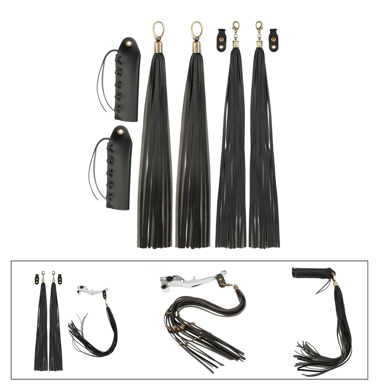 

Motorcycle Fringe Leather Hand Grips Cover Clutch Brake Lever Tassel For Indian Chief Classic Cruiser