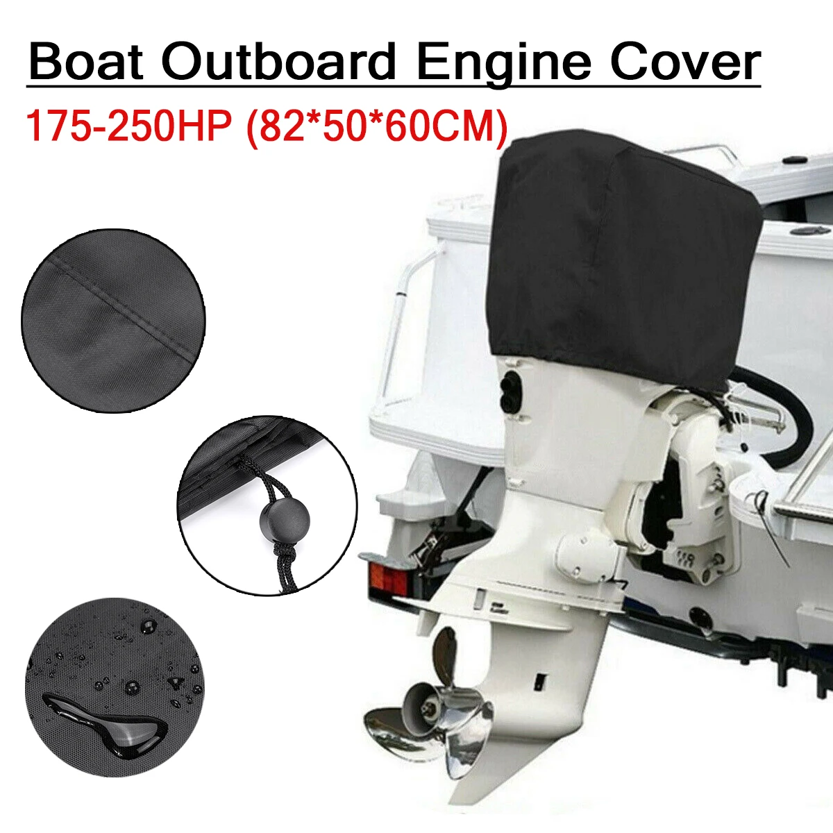

210D forford Boat 15-250HP Motor Cover Outboard Engine Protector Covers Waterproof 15 30 60 100 150 170 250 PH Motor Heavy-Duty