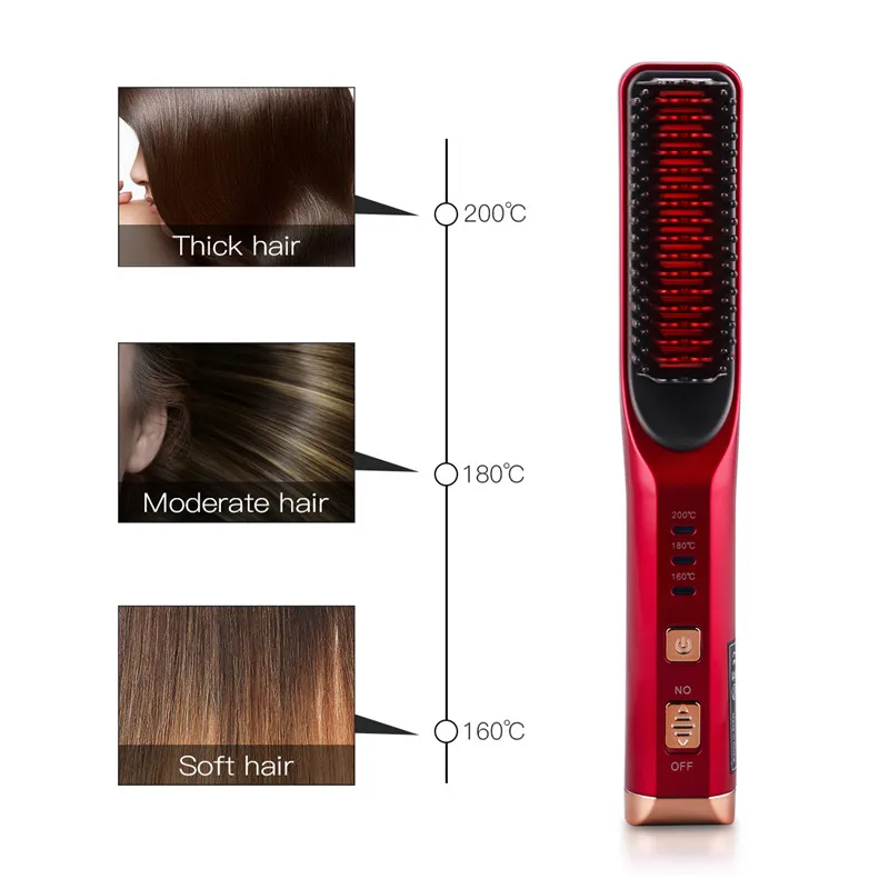 

CkeyiNElectric Hair Comb for Hair Straightener Cordless Hot Air Brush Hair Styling Tool with 3 Temperature Adjustable Power Bank