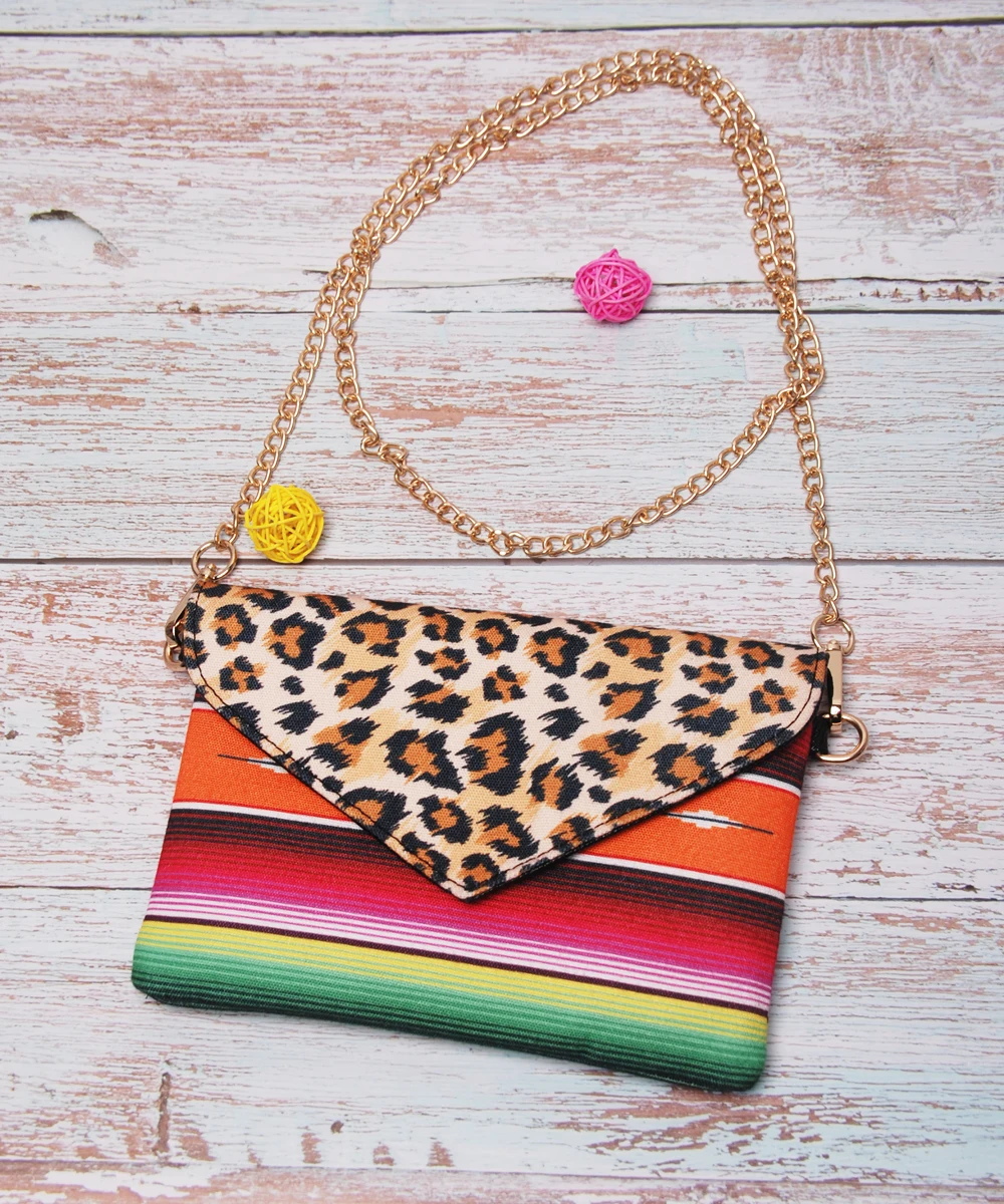 Оптовая продажа Serape леопардовая зубчатая сумка через плечо чехол косметичка со