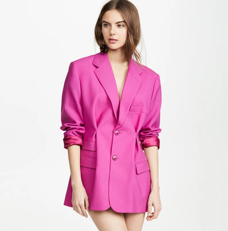 

Однобортный женский длинный блейзер, куртка на весну и осень 2020, облегающая верхняя одежда, элегантное пальто, офисные костюмы с двумя карма...