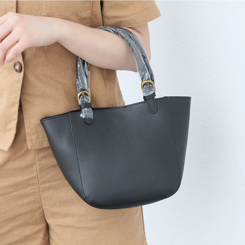 

Luxury Bucket Bags Leather Women Handbags Vintage High Quality Designer Shoulder Crossbody Bag Female Genuine Leather Small Tote