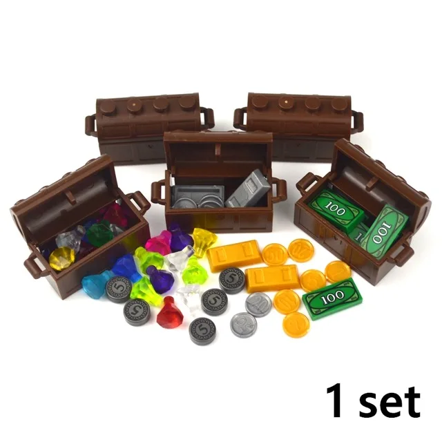 

Cash Dollar Bill City Gold Silver Money Coins Brick DIY Accessories MOC Building Block 3069 Compatible With Leduo