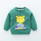 Свитер для мальчиков хлопковый детский пуловер, свитер из мягкой ткани с длинными рукавами и с принтом героев мультфильмов из Цвет зеленого цвета на осень для маленьких девочек Толстовка для детей