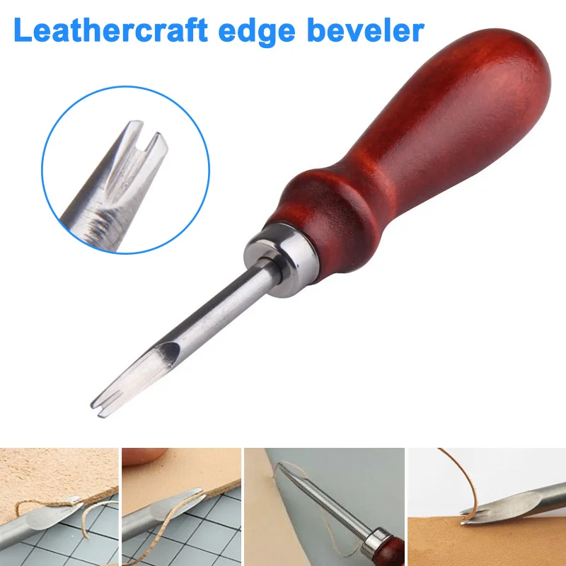 

0.8/1/1.2mm Leather Edge Beveling Knife Scraping Bevel Machine Cutting Bevel Leather Craft Tool With Wooden Handle Diy Tool