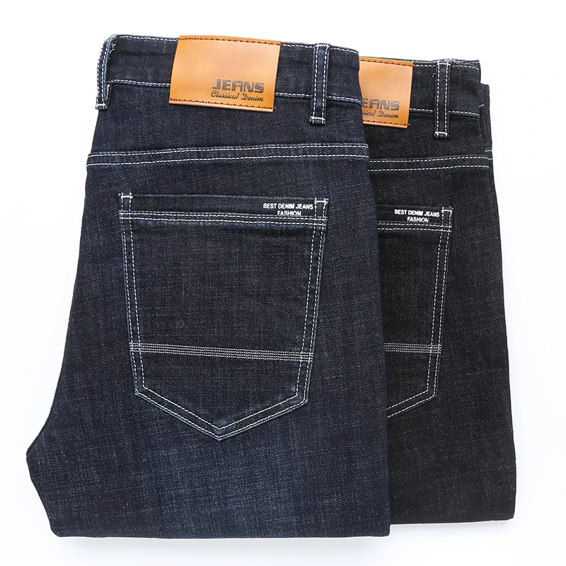 Мужские джинсы Xuansheng черные Классические облегающие Прямые повседневные
