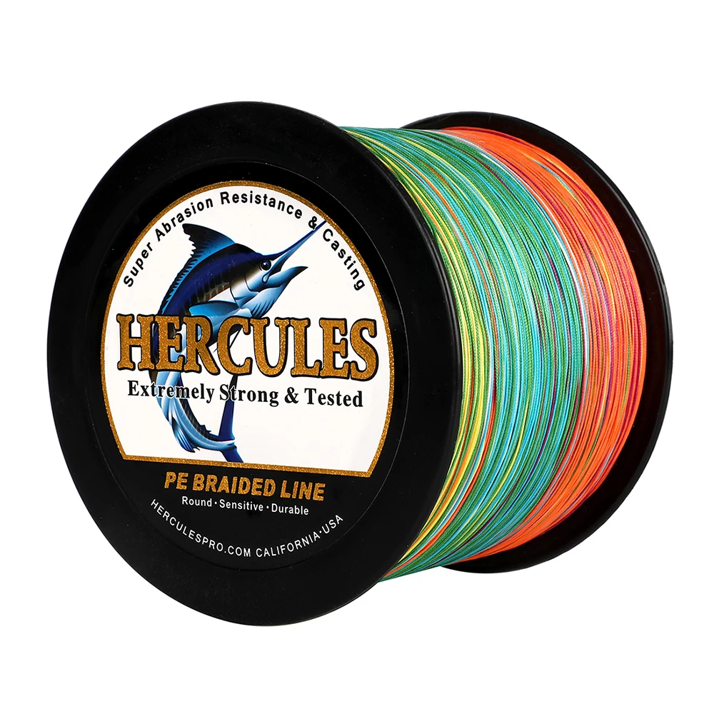 Hercules 12 Strands 300M Fishing Line Braided 15 Color 100% PE Pesca Multifilament River Floating Line 10-300LB Fishing Supplies