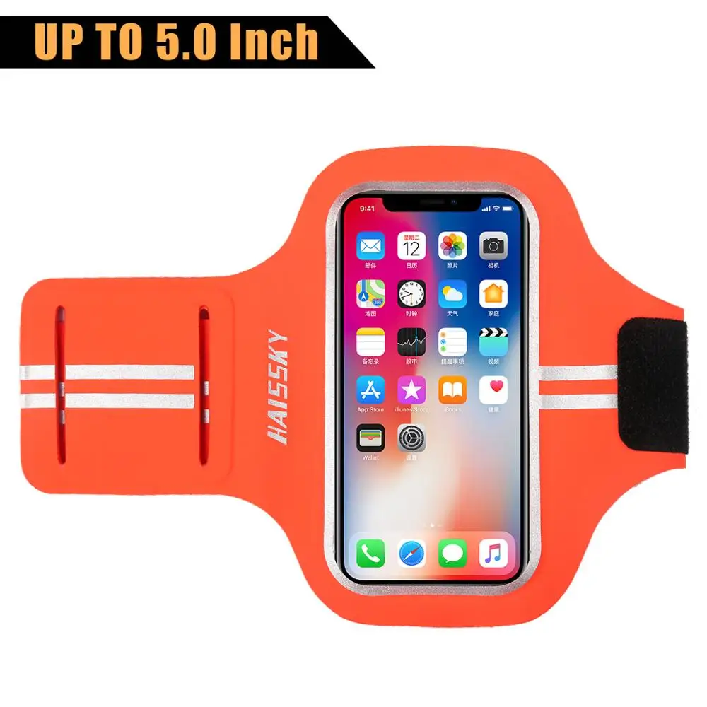 Orange L Спортивные нарукавники для бега для iPhone 11 Pro X Xs Max 6 6S 8 7 Plus samsung Xiaomi Redmi huawei P30 P20 lite Pro нарукавная Повязка Чехол Для Телефона - Цвет: Orange L